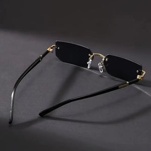 Diamond Cut Fashion Rimless Sunglasses
