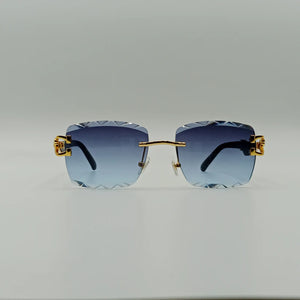 Diamond Cut Fashion Rimless Sunglasses